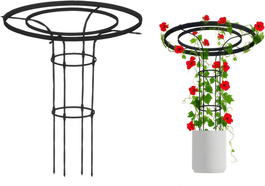 Garden Trellis for Climbing Plants Outdoor, 3.7FT Tall Metal Obelisk Trellis, 41.3" Umbrella Trellis for Potted Plants, Mushroom Top Trellises for Vines, Rose, Clematis, Pea, Bean, Tomato