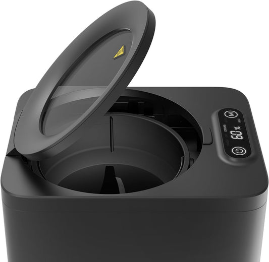 CREATIVECHEF Electric Composter,Upgraded 3.8L Electric Kitchen Compost Bin with Visual Cover,Converts Waste to Dry Compost,Indoor Smart Odorless Compost Bin,Black