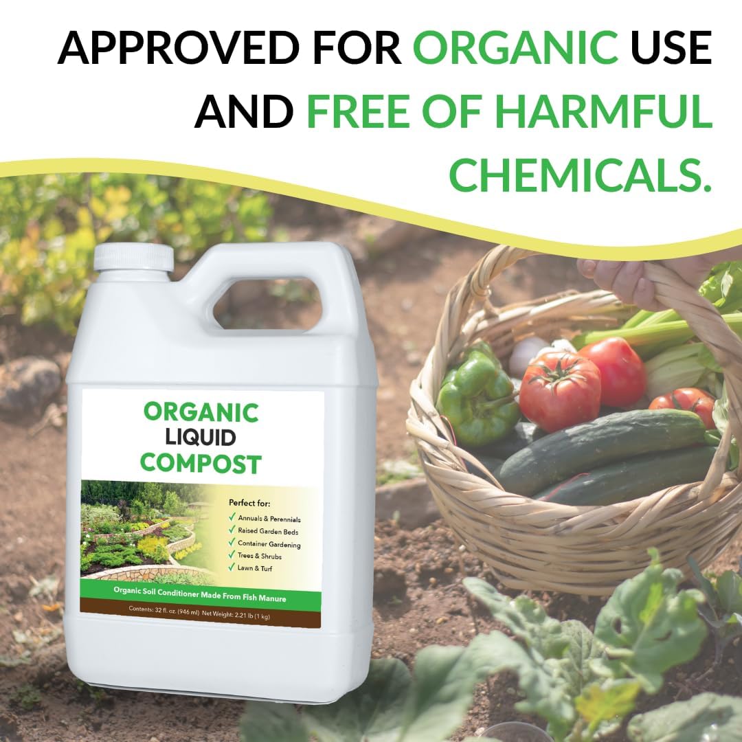 FOOP Organic Liquid Compost: Fast-Acting Alternative to Messy and Smelly Composting | Compost Tea Concentrate Perfect for Brewing Compost Teas (1 Gallon, 2 Pack, Treats Up to 40,000 Sq.Feet)