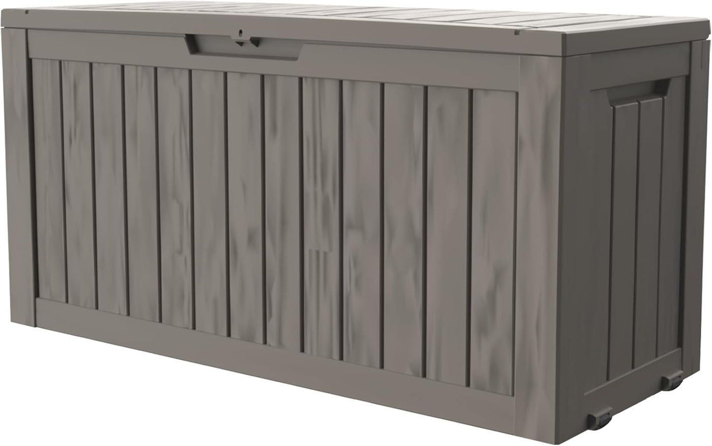 90 Gallon Outdoor Cushion Storage - Waterproof Deck Boxes for Outdoor, Space-Saving Deck Box with Lock for Patio/Pool Accessories, UV-Resistant Resin, Granite Grey