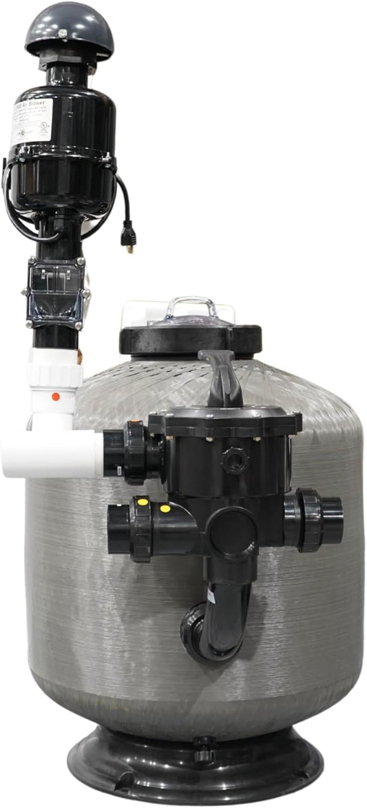 HALF OFF PONDS Simply Clear PRO Koi Pond Filter System with 2HP Blower – Filters Ponds Up to 11,000 Gallons – Bio Comb Media, 6-Way Valve, Pressure Gauge - Mechanical & Biological Filtration