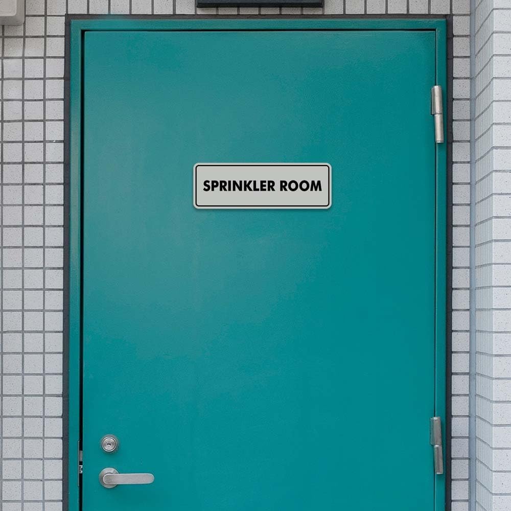 Signs ByLITA Standard Sprinkler Room Sign (Navy Blue/Gold) - Medium 2 Pack