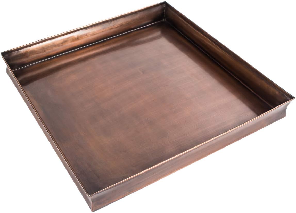 H Potter Tall Outdoor Indoor Antique Copper Planter Decorative Patio Deck Entryway Hallway Flower Large with Tray