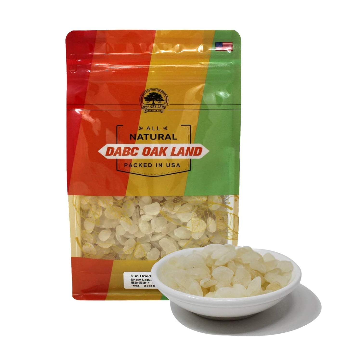 DABC OAK LAND Dried Snow Swallow Natural Malaysia, 100% Natural Snow Lotus Seed Gum Gleditsia Sinensis, Plant Collagen and Low Fat, Good With Peach Gum 清熱潤肺 排毒養顏 AAA級精選 野生雙莢皂角米 雪蓮子 16OZ/Bag