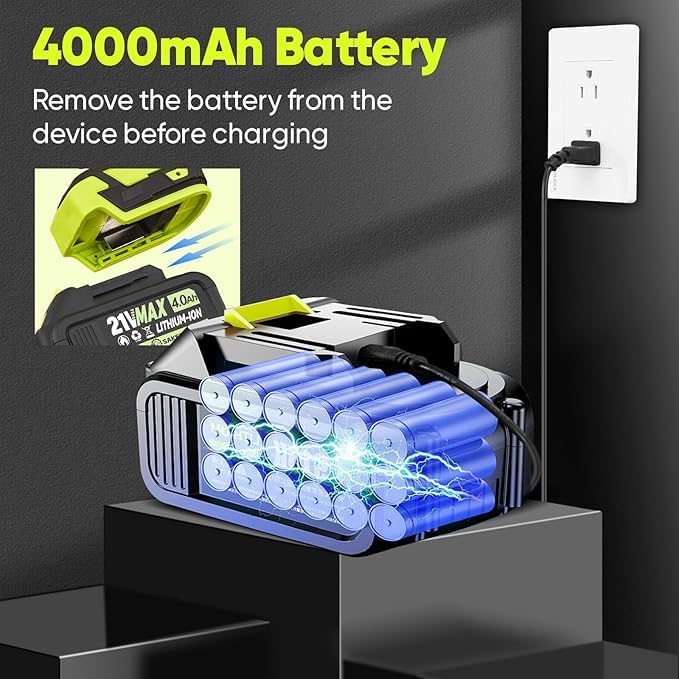 Portable Dust Cleaner, Leaf Blower Cordless, Handheld Blower, Hand Blowers for Lawn Care, Patio Cleaning, Leaves and Dust Blowing, 4.0Ah Battery and Charger Included (1 Battery)