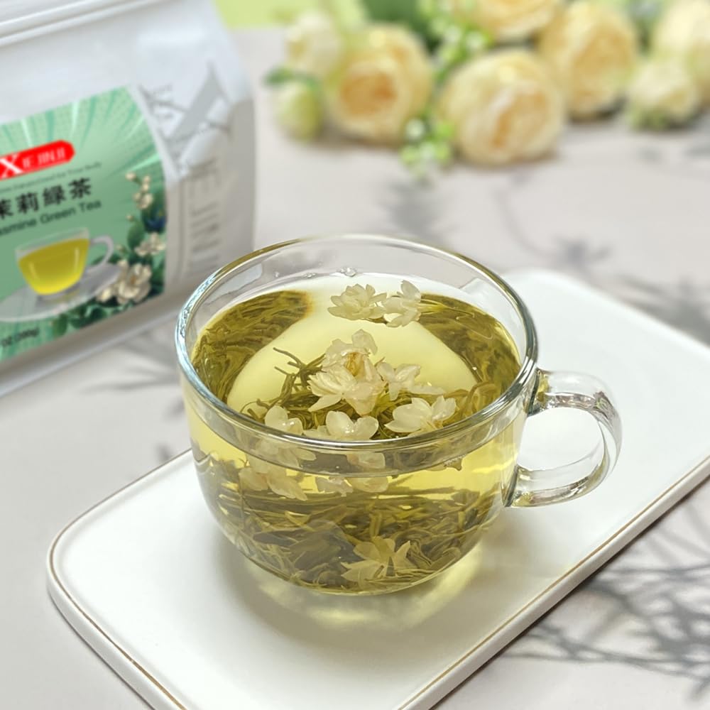 XIEJINJI Jasmine Tea Loose Leaf, 7.1 oz(200g), 100% Pure Natural Jasmine Flower, Traditional Scented Tea Technique, Fragrant Floral Scent, Low Caffeine, Resealable Bag