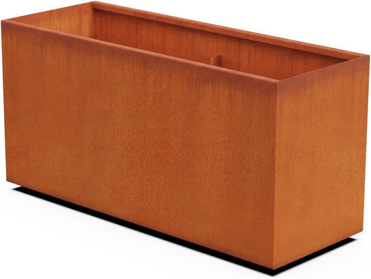 Extra Large Outdoor Planter – 48x24 Inch Tall Corten Steel Planter Box | Heavy Duty Metal for Privacy Screening & Patios | Made in USA, Fully Assembled