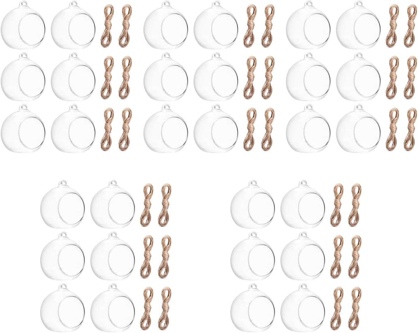 2.36"/ 6cm Hanging Tealight Candle Holder Glass Globes Air Plant Orb Glass Candlestick Lights Terrariums Candles Terrarium Vase Containers Home Decor Indoor Outdoor Garden DIY Gifts (30)