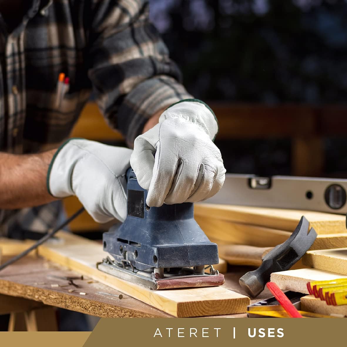 ATERET 12 Pairs XX-Large Heavy Duty Durable Cowhide Leather Work Gloves I Driver Gloves for Truck Driving, Warehouse, Gardening, Farming