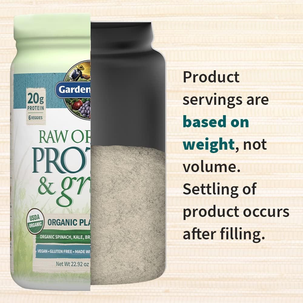 Garden of Life Raw Organic Protein & Greens Lightly Sweet, Vegan Protein Powder for Women and Men, Plant and Pea Protein, Greens, Probiotics, Gluten Free Low Carb Shake Made Without Dairy 20 Servings