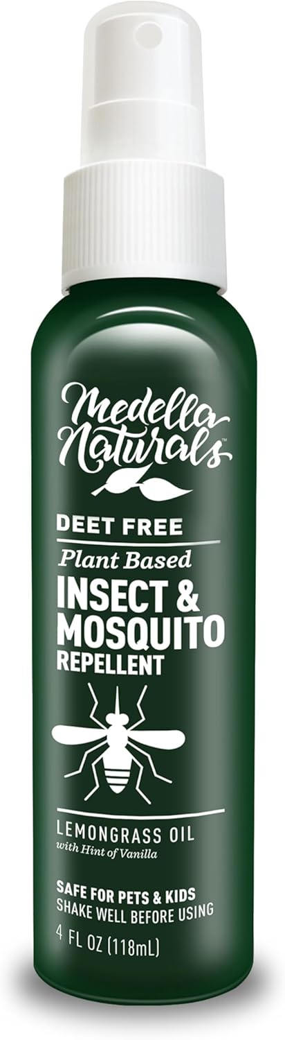 Insect & Mosquito Repellent, DEET-Free Naturally Derived Formula, Kid and Pet Friendly, Made in The USA, 4 Ounce Spray Bottle