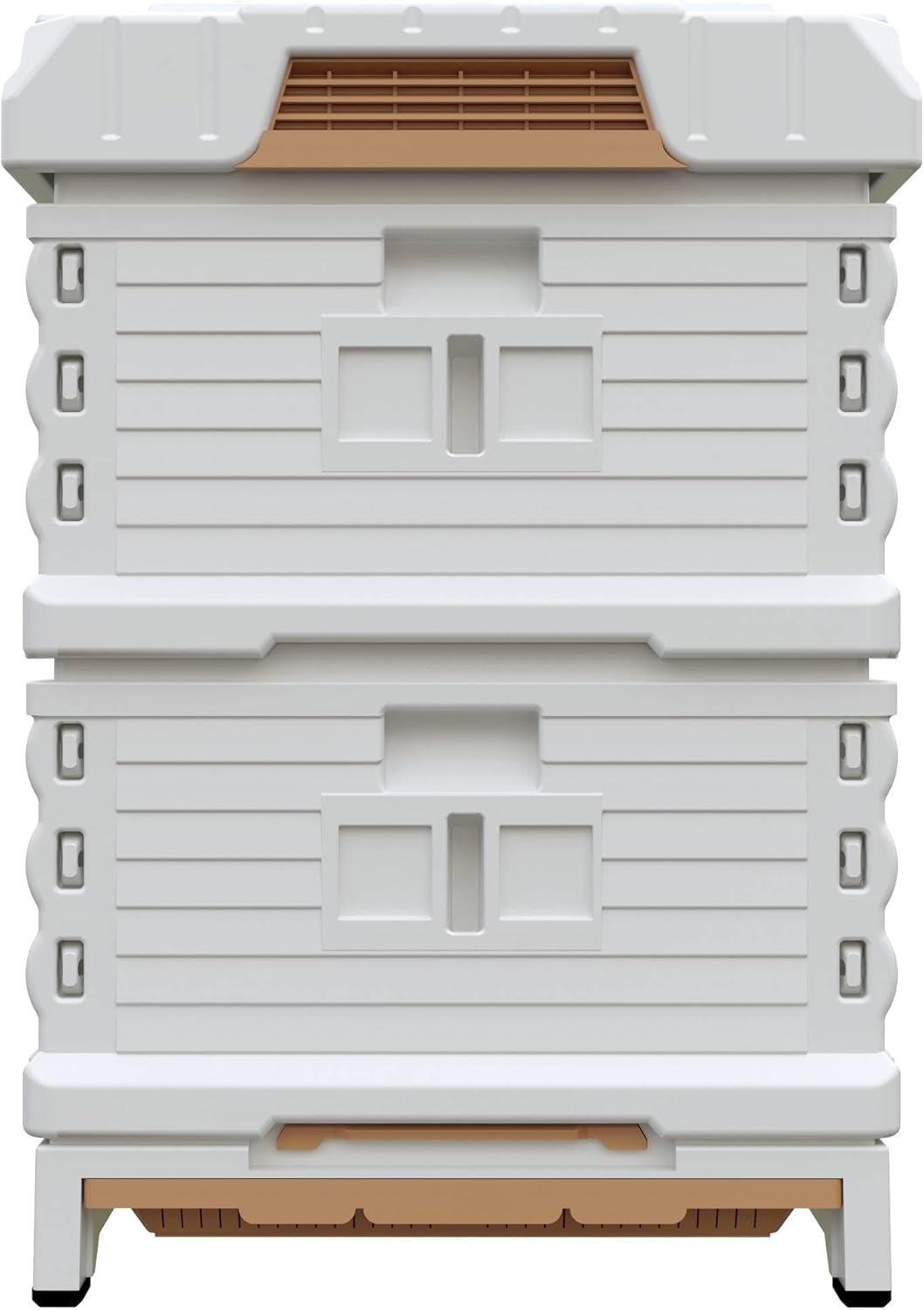 Ergo Insulated 10 Frame Bee Hive Set [NO Frames Included] (Double Deep, White Body Blue Entrance)