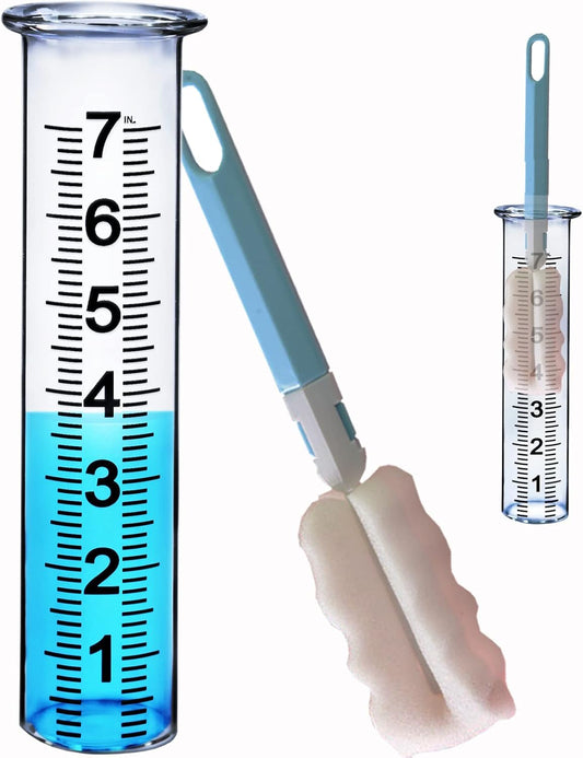 JMBay Rain Gauge Replacement Tube,7 inch Capacity Outdoor Rain Gauge Glass Tube for Garden Yard Home, Upgraded Lip Design Large Font Transparent Measure Tube,Best pcs Tube with 1 Clean Brush.