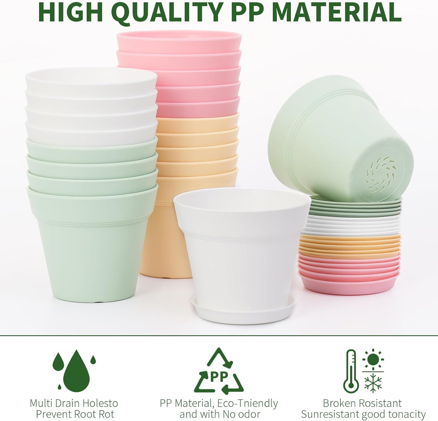 GARDIFE 20 Pack 4 inch Plant pots, planters for Indoor Plants, Flower pots, Color