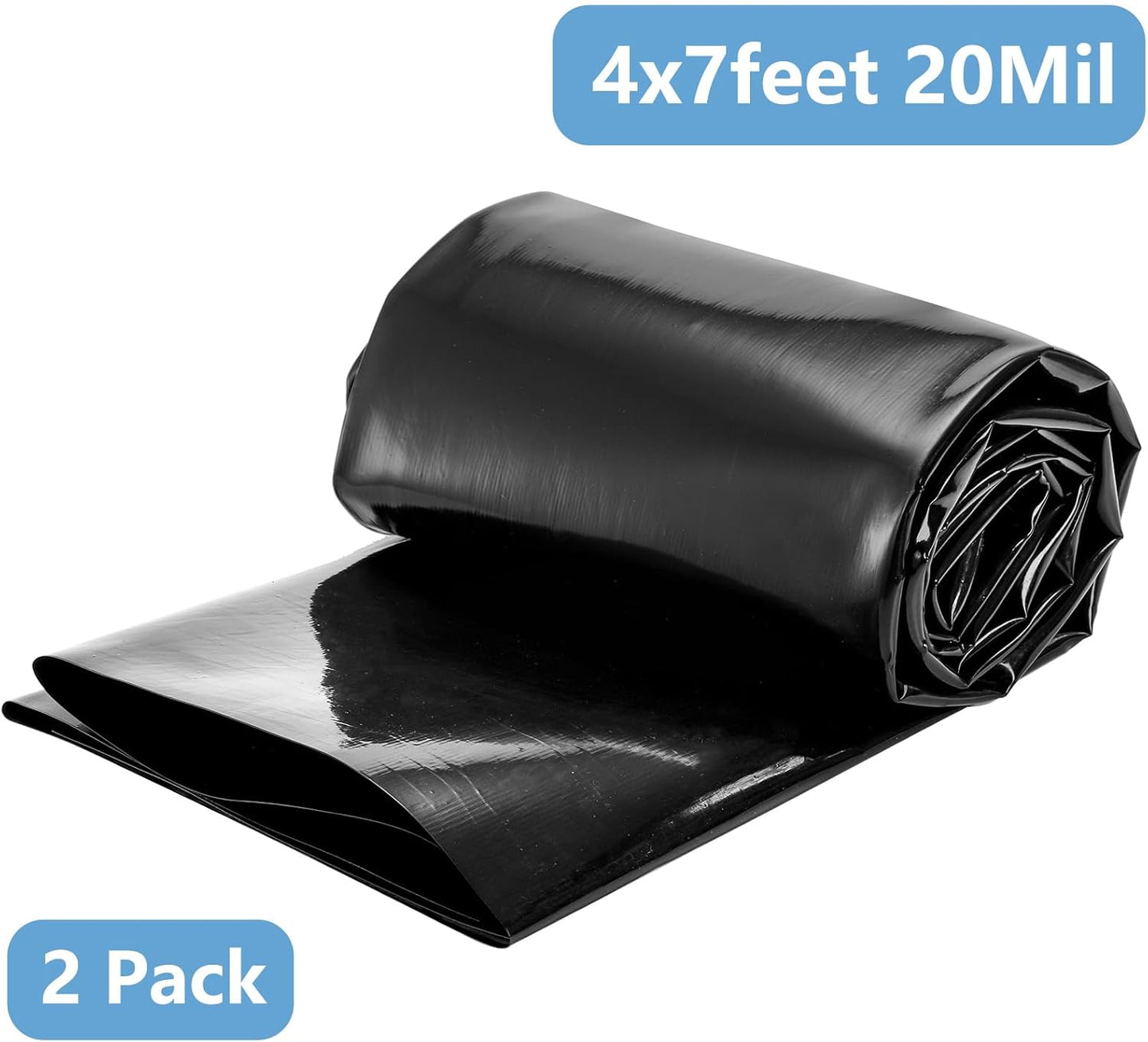 yarlung 2 Pack 4x7 Feet Pond Liner, 20 Mil Small Pond HDPE Mat Black KOI Pond Liner for Fish Ponds, Waterfall, Garden Fountains