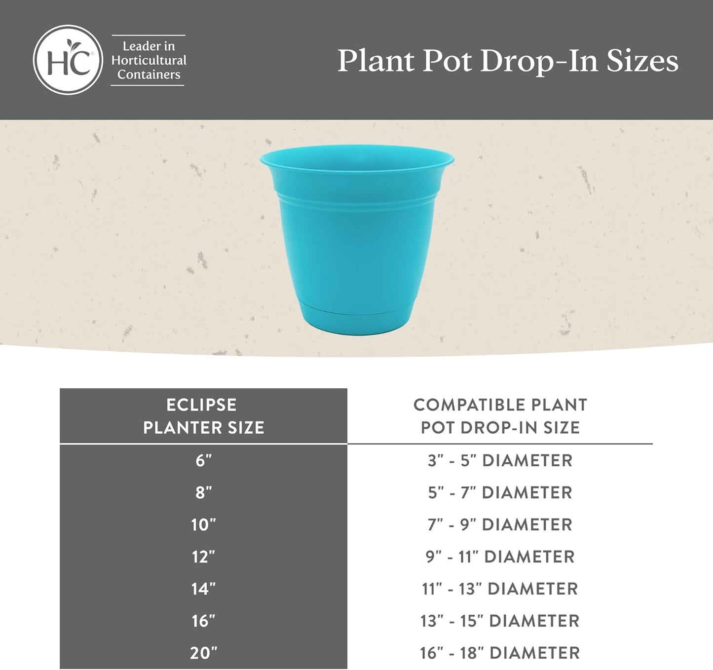 The HC Companies Eclipse Round Planter with Saucer - Outdoor & Indoor Plant Pot with Drainage Holes - Lightweight, UV-Resistant Plastic Pots for Plants, Flowers & Herbs (8" Rose, Pack of 6)