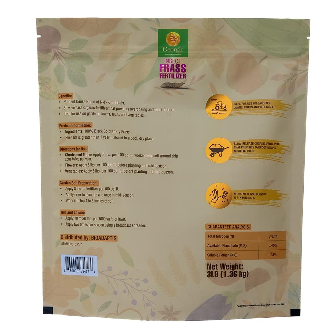 Insect Frass Fertilizer for Soil Amendment, All-Purpose Organic House Plant Food and Fertilizer- Pack of 2