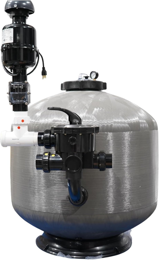 HALF OFF PONDS Simply Clear PRO Koi Pond Filter System with 2HP Blower – Filters Ponds Up to 18,000 Gallons – Bio Comb Media, 6-Way Valve, Pressure Gauge - Mechanical & Biological Filtration