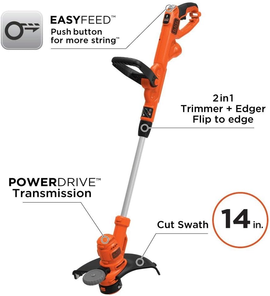 BLACK+DECKER String Trimmer, Electric, 14-inch (BESTE620)
