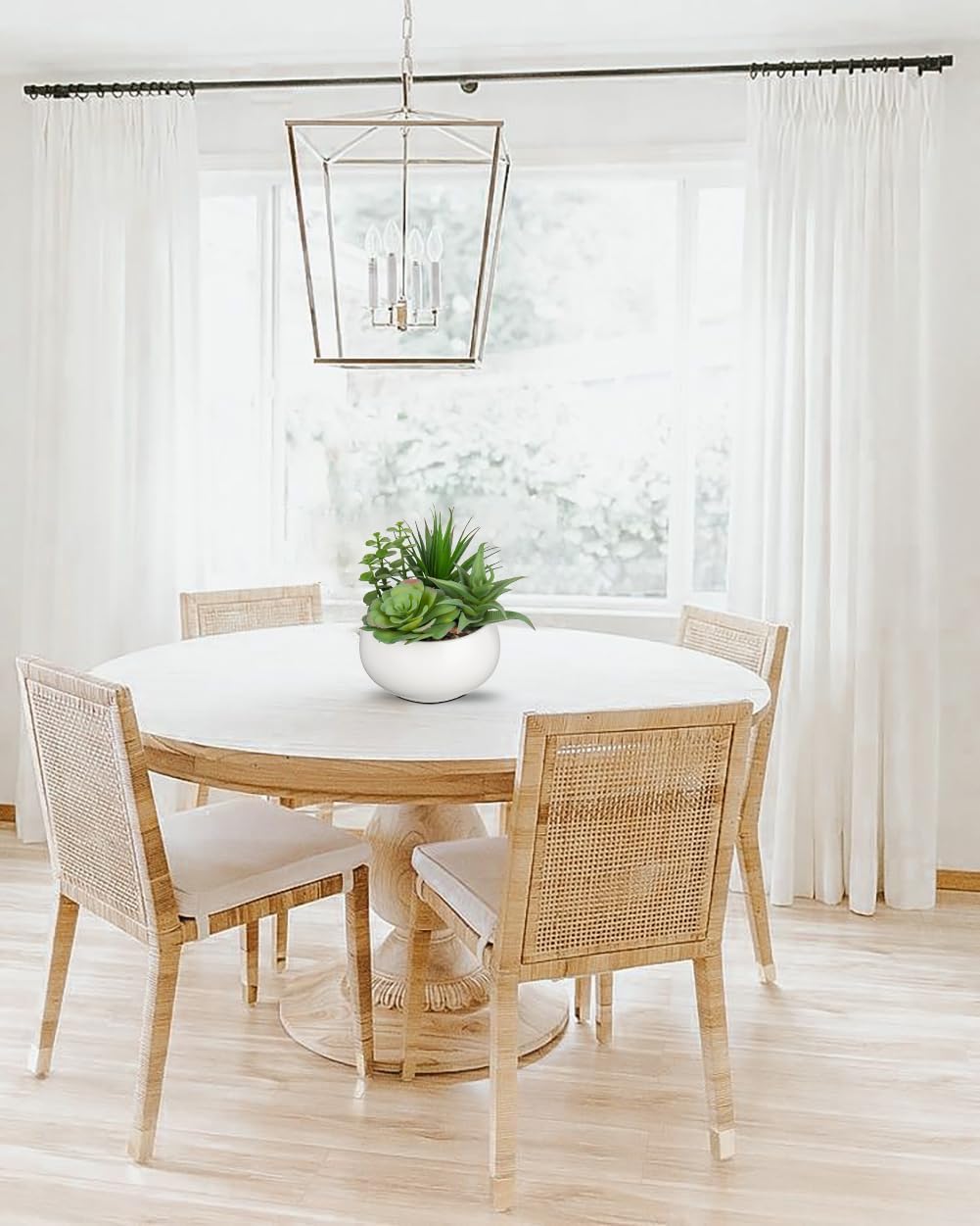 Fake Plants Artificial Succulents in Pots Faux Succulent Arrangement Potted Plant with White Ceramic Pot for Home Decor Modern Office Desk Bathroom Shelf Living Room Indoor Decoration