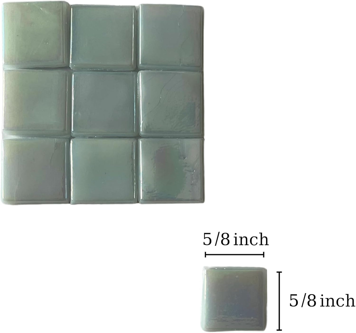 SMEIINIK 1.1lb Bulk Single Iridescent Color Mosaic Tiles for Crafts, Glass Mosaic Pieces for Mosaic Puzzles, Stained Glass Tiles for Mosaic DIY, Mosaic Making Supplies(WJ11-17)