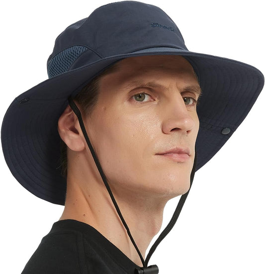 Fishing Hat, UPF50+ Wide Brim Sun Hat for Men Women, UV Protection Hiking Beach Bucket Hats Summer Safari Hat