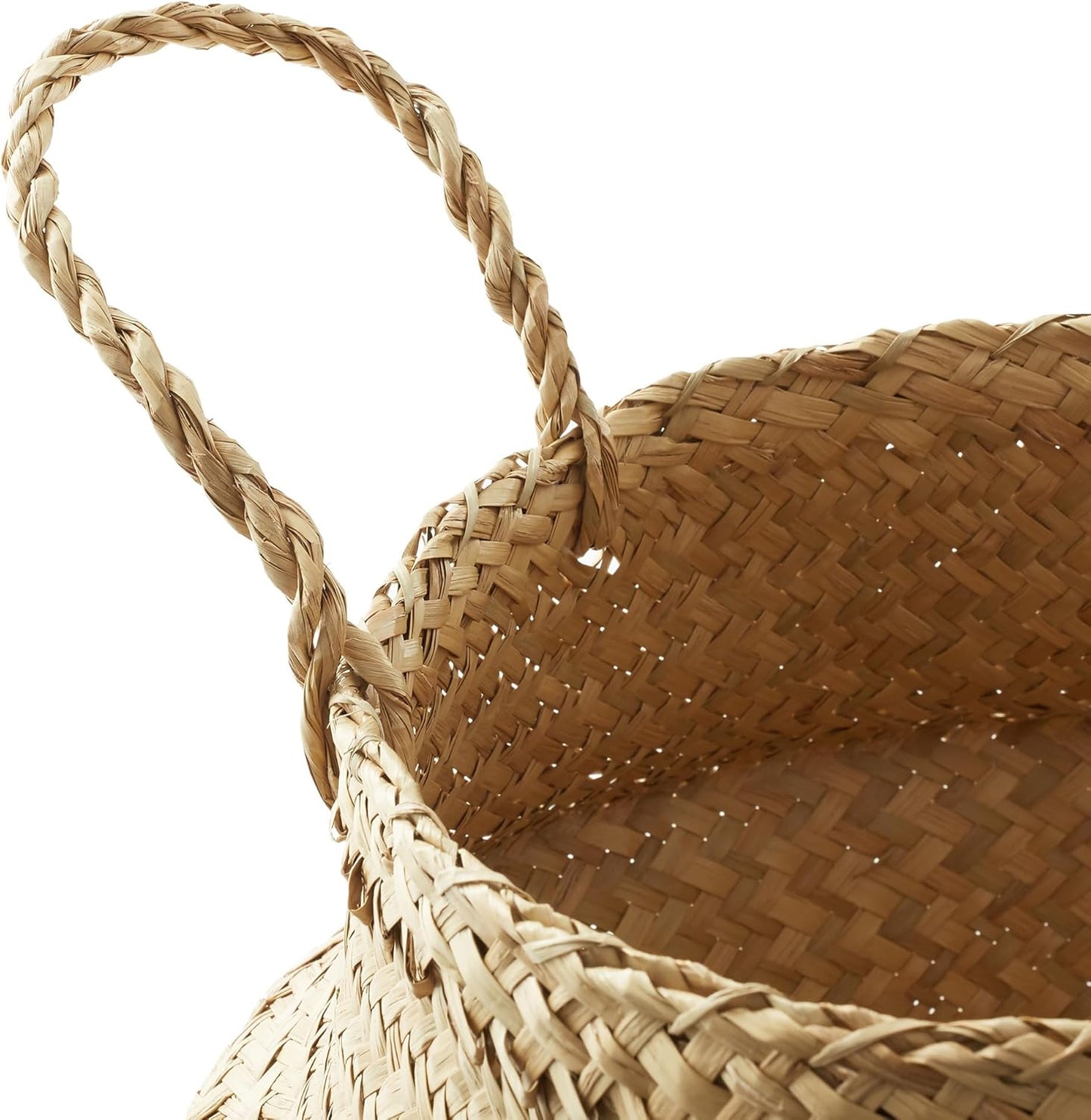 Casafield (Set of 3) Seagrass Belly Storage Basket Planters - Small, Medium, Large, Natural Woven Wicker Indoor Plant Pot Covers for Plants and Trees
