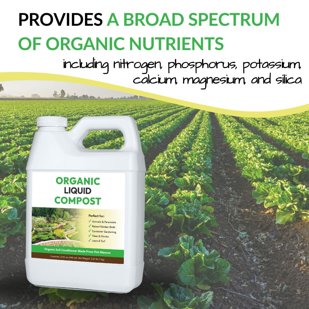FOOP Organic Liquid Compost: Fast-Acting Alternative to Messy and Smelly Composting | Compost Tea Concentrate Perfect for Brewing Compost Teas (1 Gallon, 2 Pack, Treats Up to 40,000 Sq.Feet)