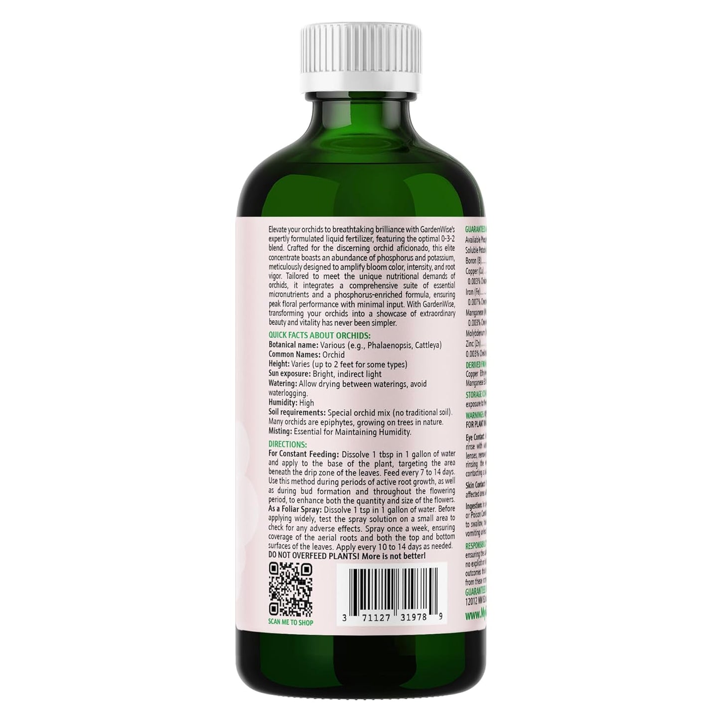 0-3-2 Giant Bloom: Orchid Bloom Enhancer - Orchid Bloom Booster - Orchid Food Fertilizer Concentrate - Chelated Nutrients for Healthy Flower & Reblooms (16 OZ)