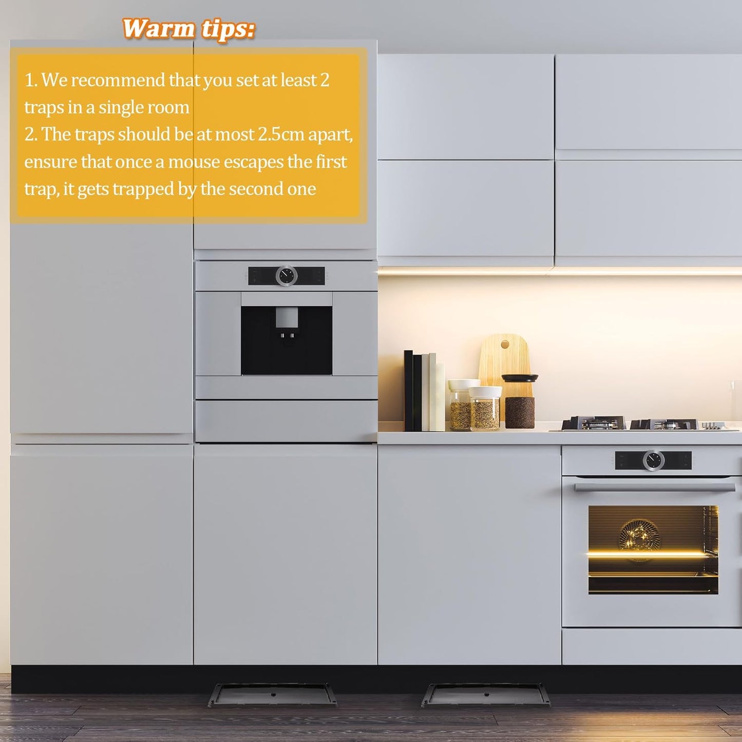 Qualirey 48 Pack Glue Traps for Rats and Snakes, Larger and Heavy Duty Baited Sticky Traps with Non Toxic Glue, Exterminator Plastic Mouse Indoor Board, Ready to Use, Safe to Children and Pets (Black)