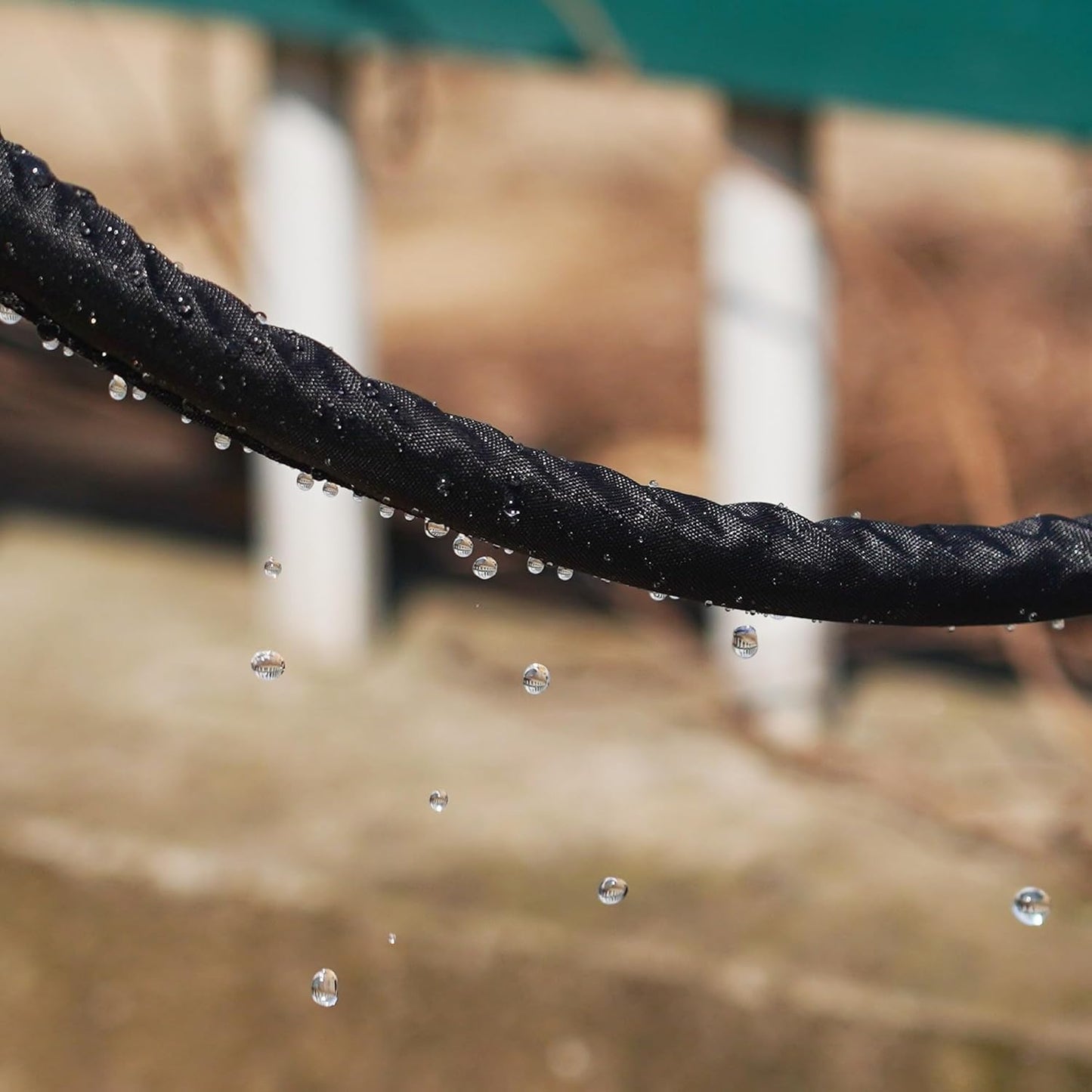 Hourleey Flat Soaker Hose 200 FT for Garden, 200' (50FT x 4) Linkable Consistent Drip Irrigation Hose, Leak-free Dual-layer Design Saving 80% Water Garden System Water Hose with Holes