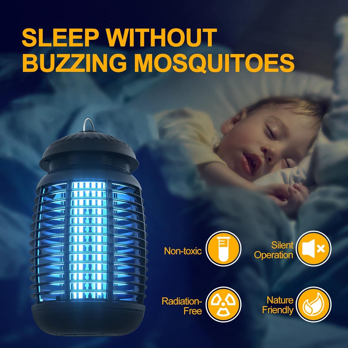 VANELC Bug Zapper for Indoor and Outdoor, 4200V Electric Mosquito Zapper, High Powered Waterproof Fly Zappers Mosquito Traps Outdoor, Fly Control for Home, Kitchen, Backyard, Camping