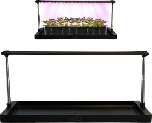 Epic Gardening Seed Starting Grow Light - Full-Spectrum LED with Adjustable Height & Integrated Tray for Indoor Seedlings | Energy-Efficient, Long-Lasting Light with Timer (Standard)