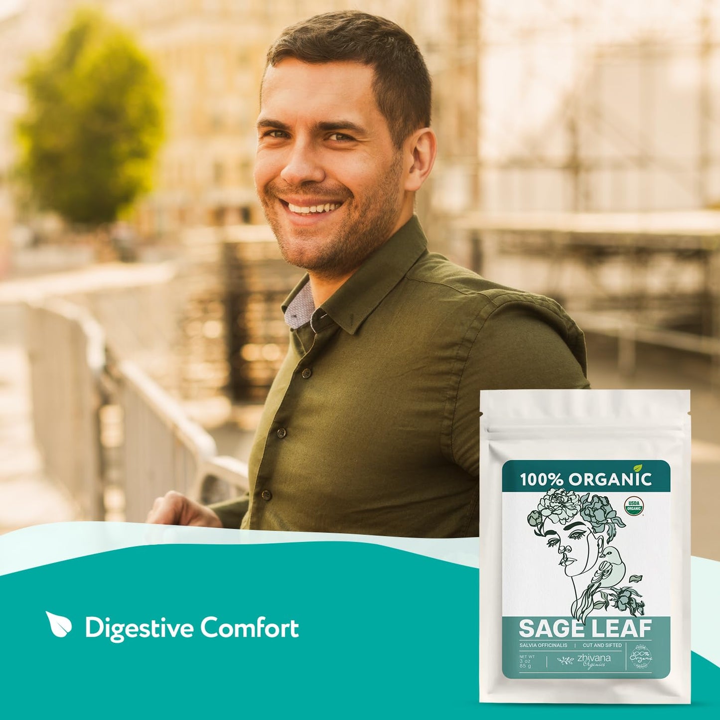 Organic Sage Leaf (4 oz.) (Salvia officinalis) – Loose Dried Leaves – Edible Grade for Tea, Seasoning & Herbal Uses