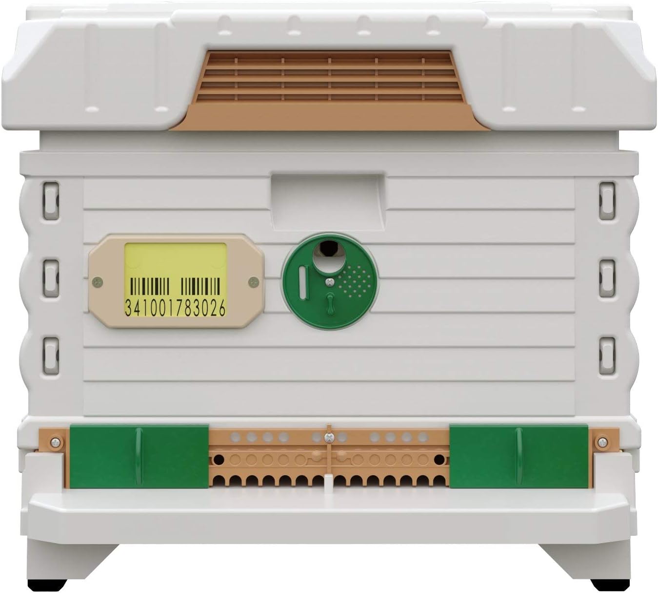 Ergo Insulated 10 Frame Bee Hive Set [NO Frames Included] (Single Hive, White Body Green Entrance)