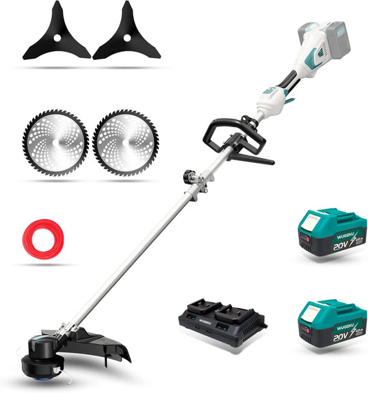 40V String Trimmer Cordless 14" Electric Weed Wacker (4.0 Ah Batteries*2 & Charger Included)