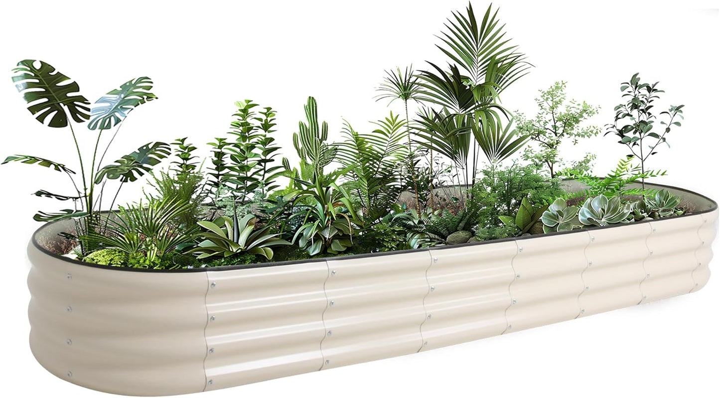 Galvanized Raised Garden Bed Kit Outdoor Metal Garden Planter Box for Backyard Gardening, Planting Vegetables, and Patio (94.4"x23.6"x11.8")