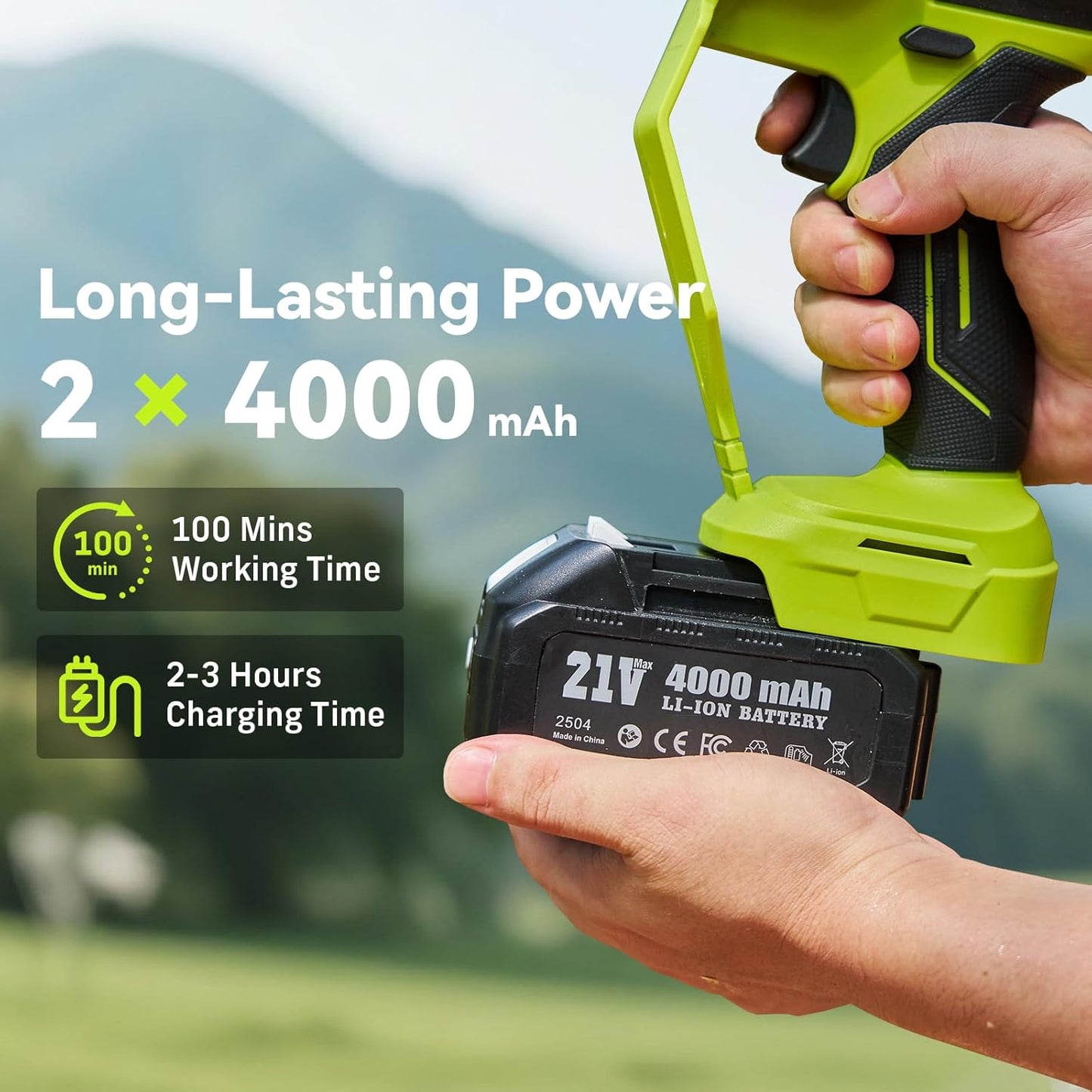 Cordless Pole Saws for Tree Trimming, 8" & 6" Mini Chainsaw Battery Powered with Extended Pole and 2x4.0Ah Batteries, 16 Feet Electric Pole Chainsaw, Tree Trimmer Limb Branch Cutter Pruner