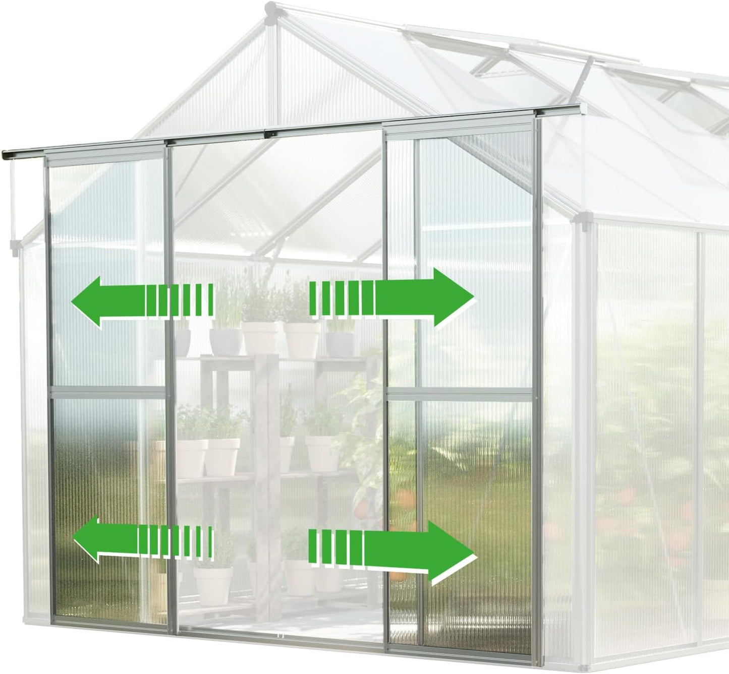 Greenhouse Topas 7 Aluminum Frame 7.4 x 14.7 ft with Approx. 6 mm Polycarbonate Panels
