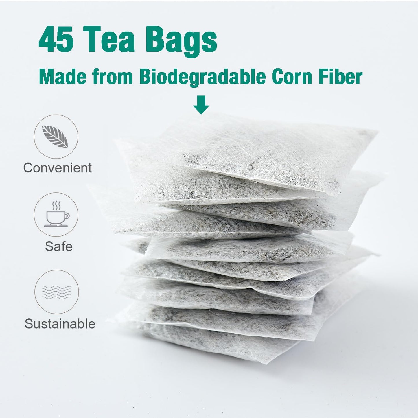 45 Mugwort Tea Bags | Natural Dried Chinese Mugwort Herb Tea | Artemisia Wormwood Tea | Caffeine Free, Help Sleep, Lucid Dreaming, Relax, Digestion