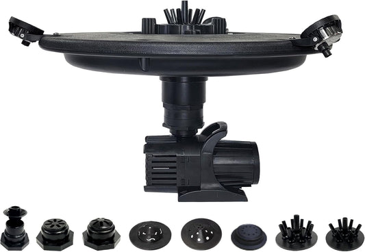 HALF OFF PONDS Floating Fountain – 3/4 HP Pond Aerator, 100' Cord – 8,000 GPH Water Pump – 11 Spray Patterns - White LED Lights - for Ponds, Lakes & Water Gardens