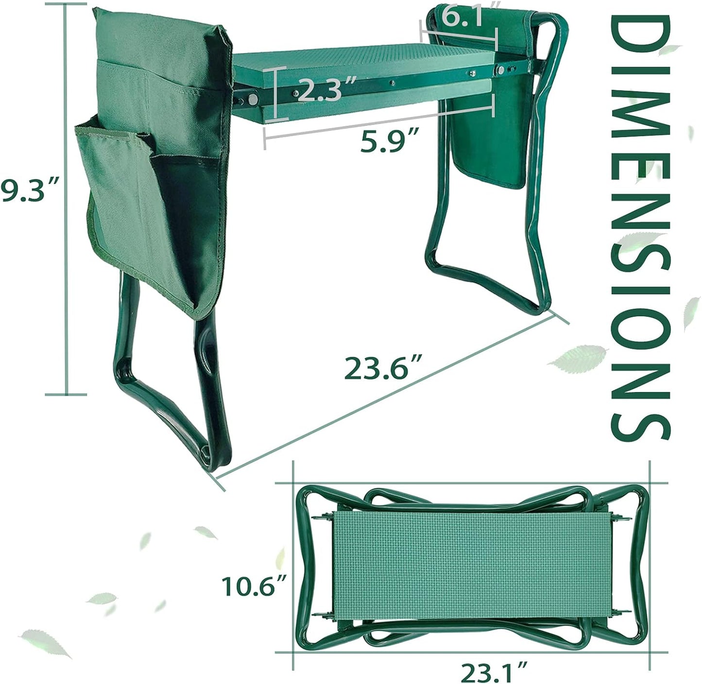 Foldable Garden Kneeler and Seat with 2 Gardening Tool Pouches Multiuse Bench with Soft Kneeling Pad,Gardening Gifts for Women Men Gardener Parent Elders Christmas