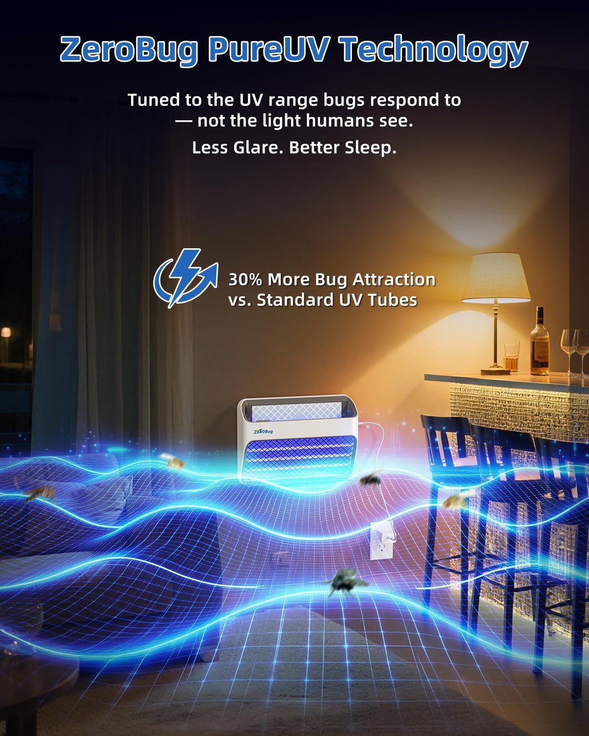 2025 Bug Zapper & Trap Indoor, 5X Catcher Rate Fly Killer, USB-C Powered Electric Mosquito Zapper with Long-Life UV LED, Fruit Fly Trap for Home, Kitchen, Bedroom, 1 Device & 3 Traps