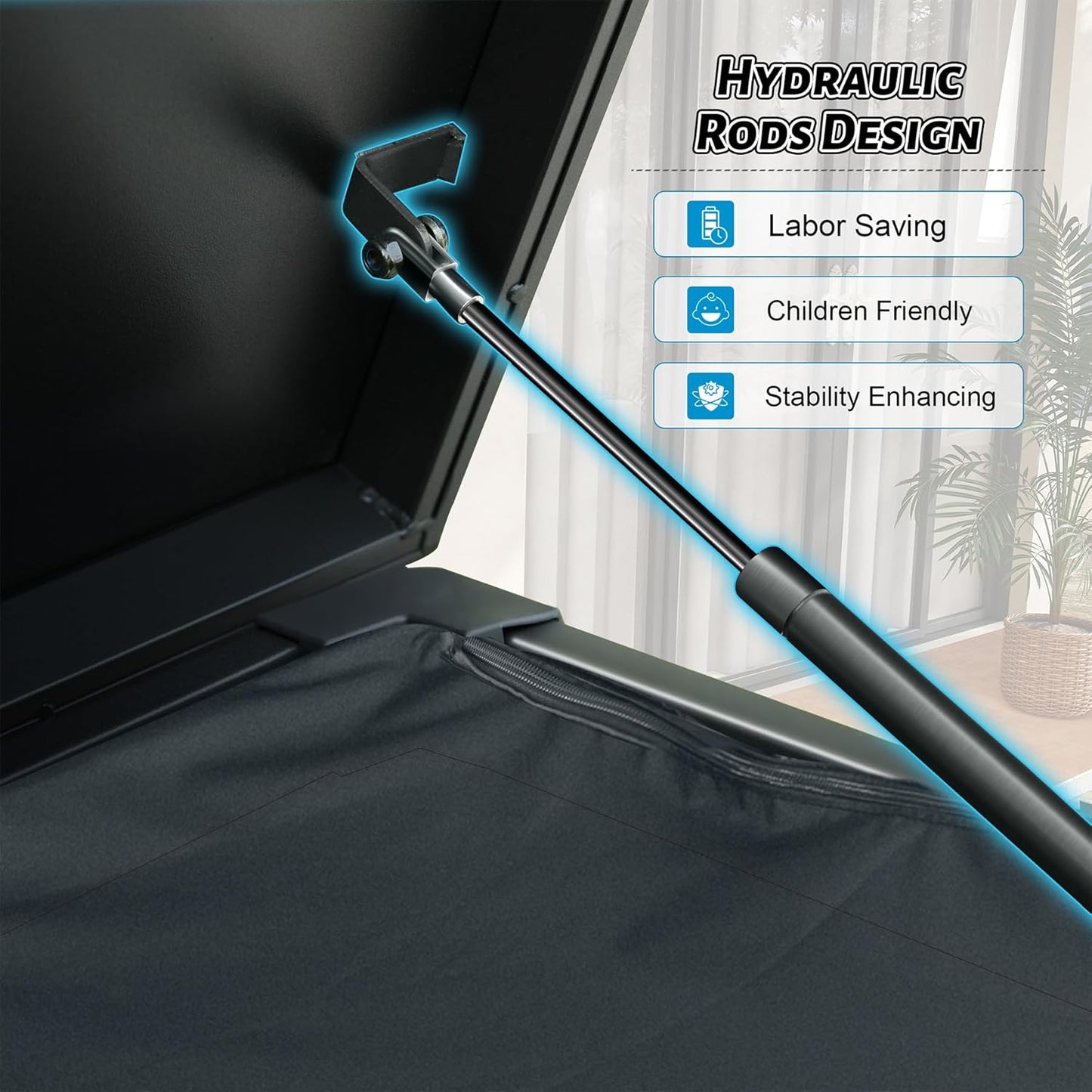 Outdoor Storage Box, 200 Gallon Metal Deck Box Built-in a Oxford Fabric Storage Bag, Lockable & Waterproof Outside Patio Storage Box for Cushions, Pillows, Tools, Pool Floats- Grey