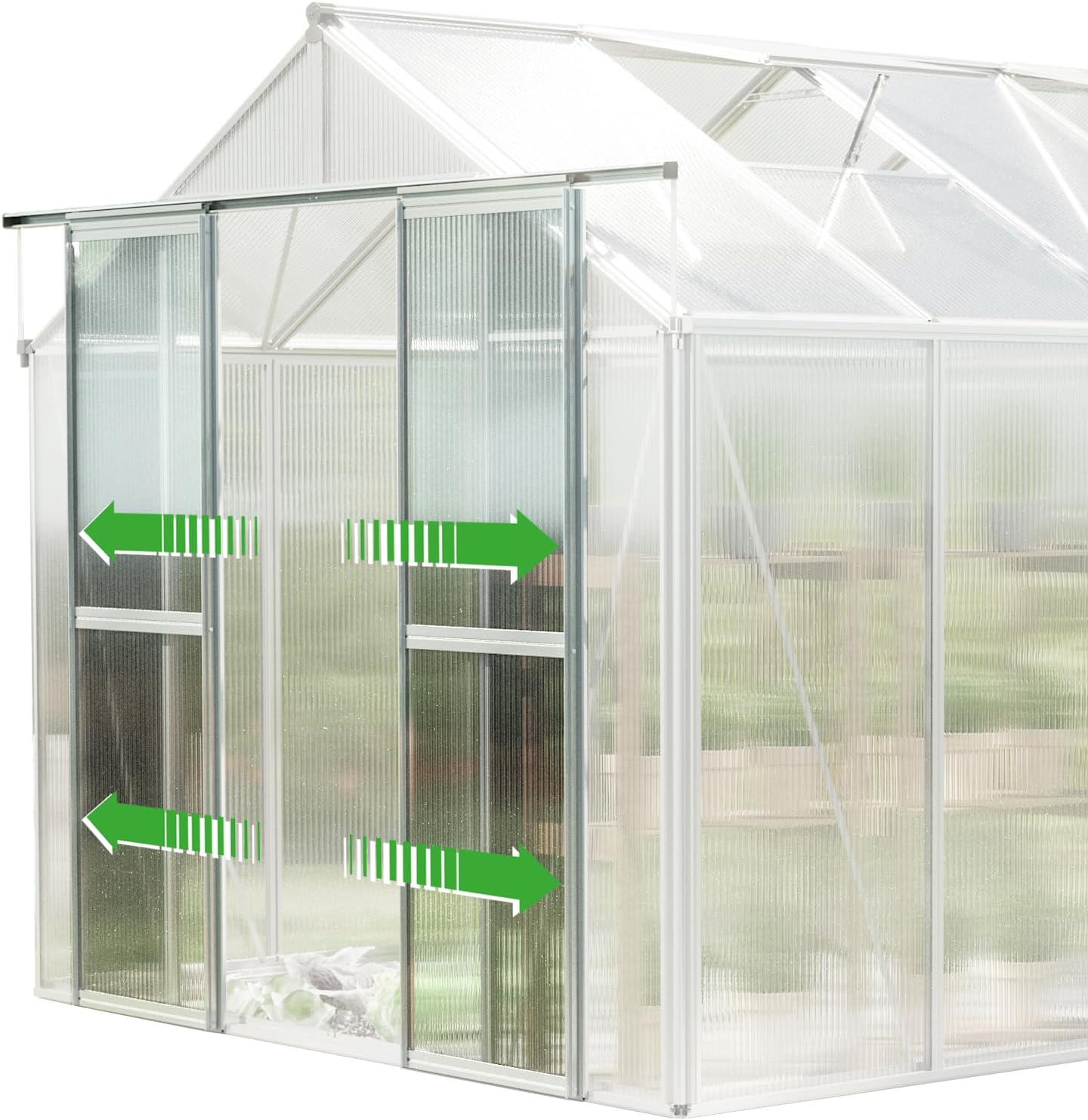 Greenhouse Saphir 4 Aluminum Frame 8.5 x 8.5 ft with Approx. 6 mm Polycarbonate Panels