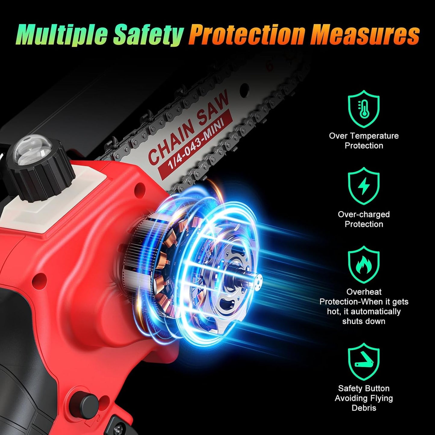 6 Inch Mini Chainsaw Cordless, 24V 2000mAh Rechargeable Battery, Auto-Oil, Lightweight & Safe Chainsaw for Women/Men/Seniors/Craftsman, Garden Tree Cutting, Wood Pruning Tool