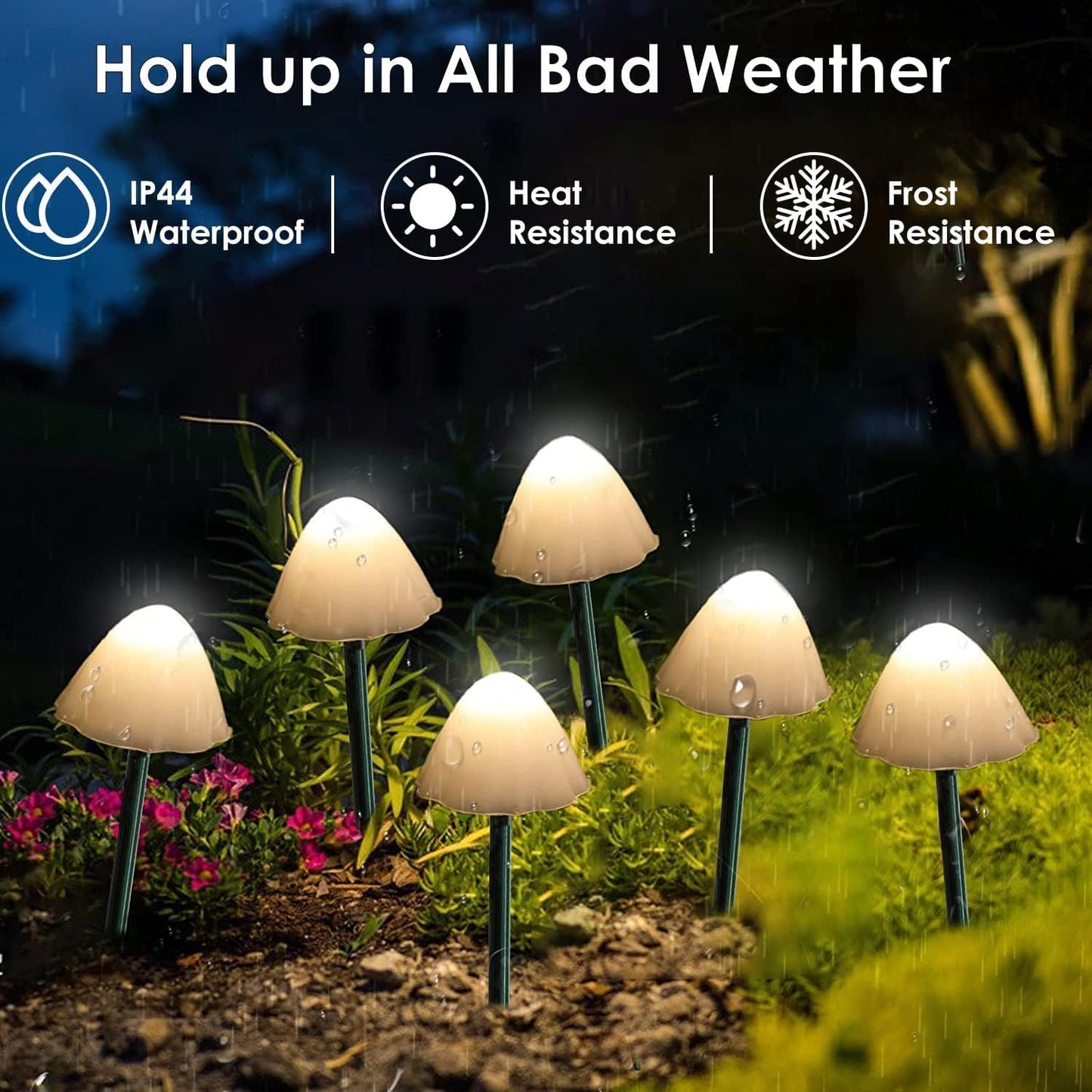 Outdoor Solar Garden Lights, Mini Solar Mushroom Light Outdoor Waterproof Cute Mushroom Shaped Pathway Landscape Lights for Yard Patio Party Wedding Festival Decoration (Warm White)