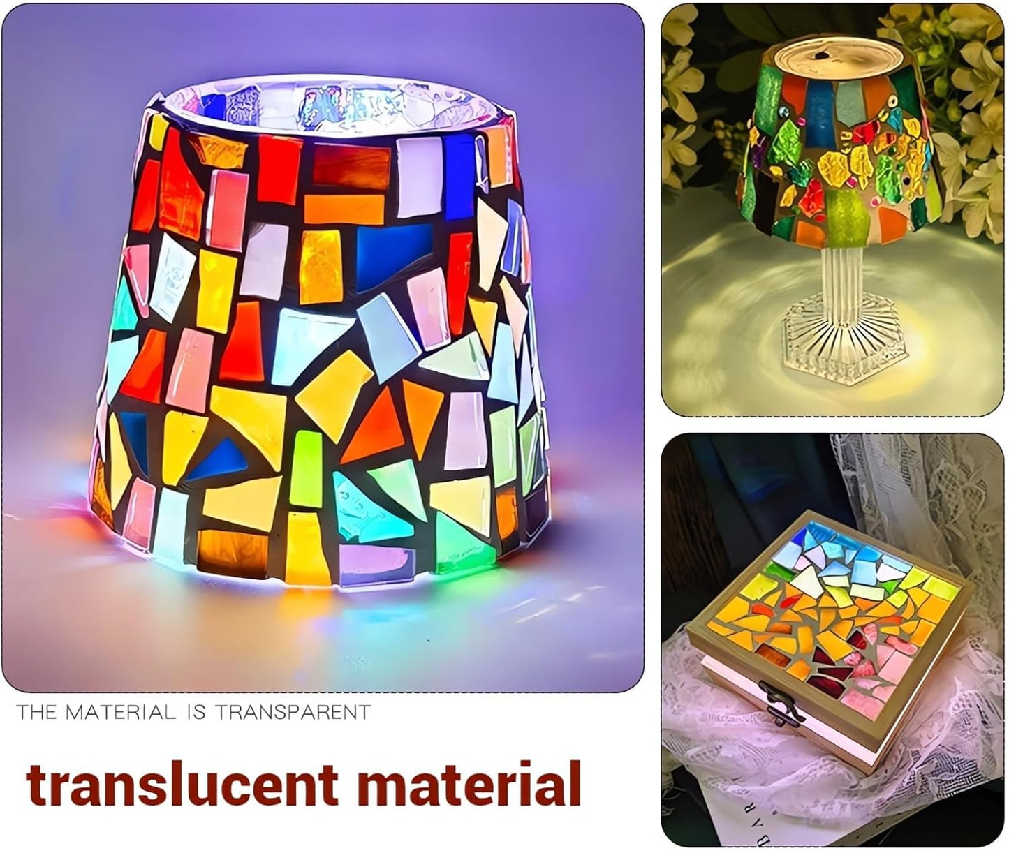 Red Yellow Mixed Irregular Mosaic Glass Mosaic Tiles Pieces, 300 Grams Mosaic DIY Set Adult Mosaic Set, Mosaic Crafts Mosaic Making Supplies