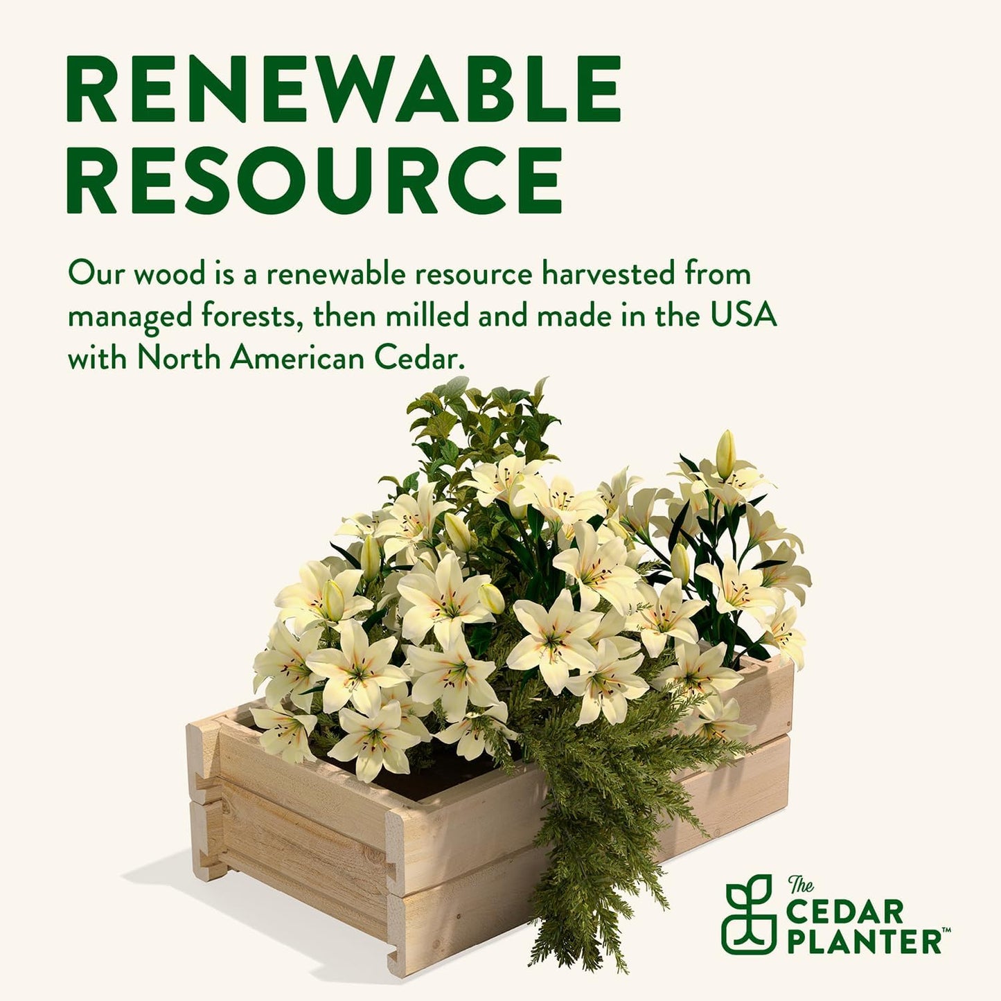 Greenes Fence Cedar Wood Planter Box, 21" x 11" x 7" (4-Pack) - Made in USA with North American Cedar