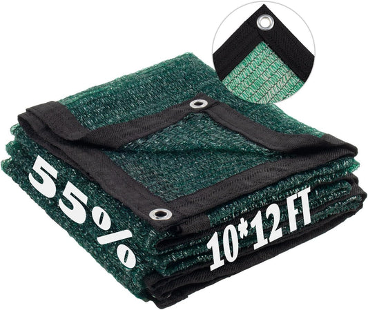 LOVE STORY 10x12FT 55% Green Shade Cloth Sun Shade Net with Grommets Sunblock Net Mesh Tarp for Garden,Plants Cover,Greenhouse and Patio